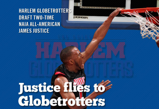 James Justice flies to the Harlem Globetrotters
