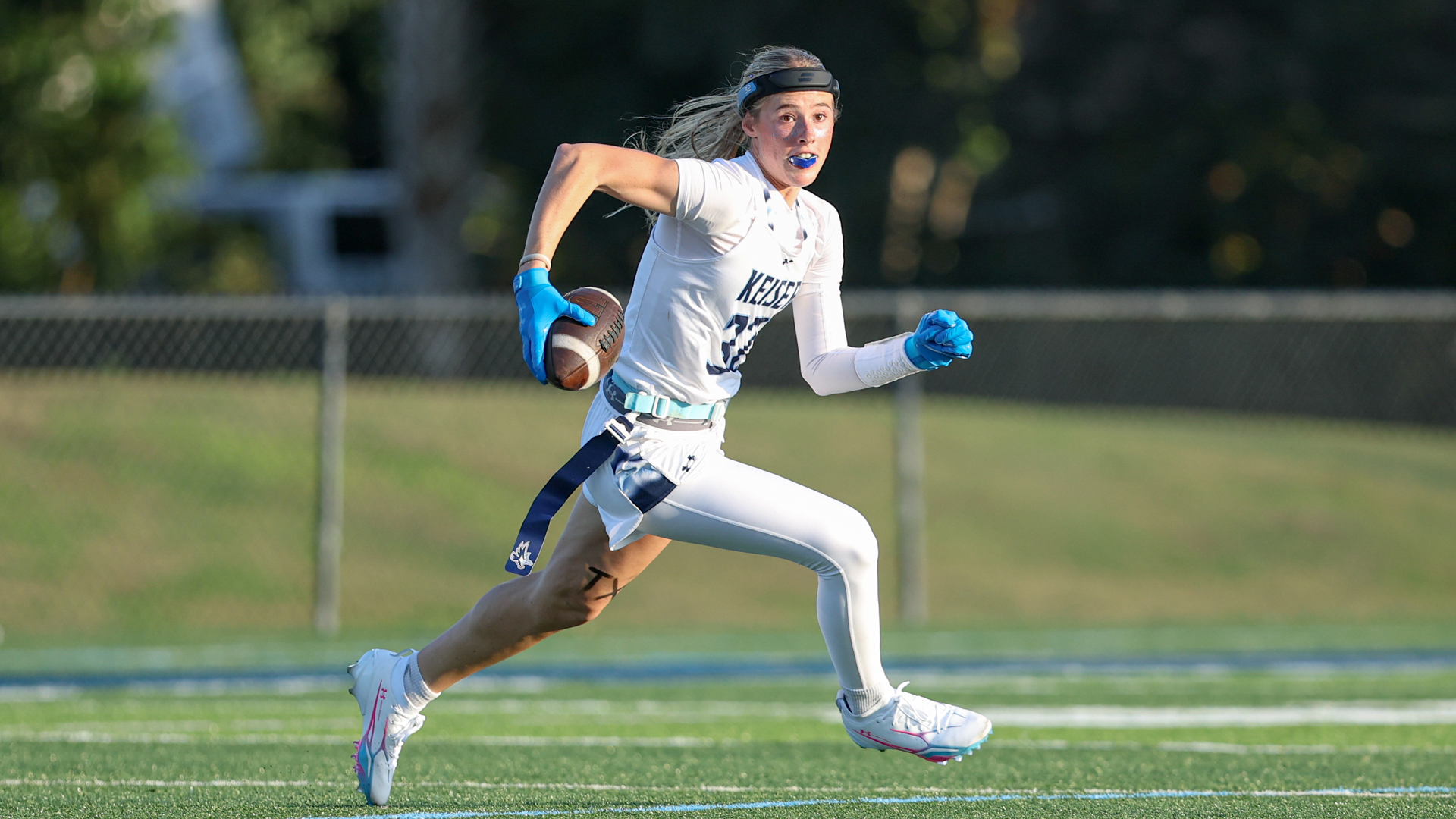 Keiser (Fla.) safety Ashlea Klam was also pivotal on offense with 21 touchdowns on 85 receptions. She also had 12 picks on defense.