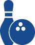 bowling pin and ball icon
