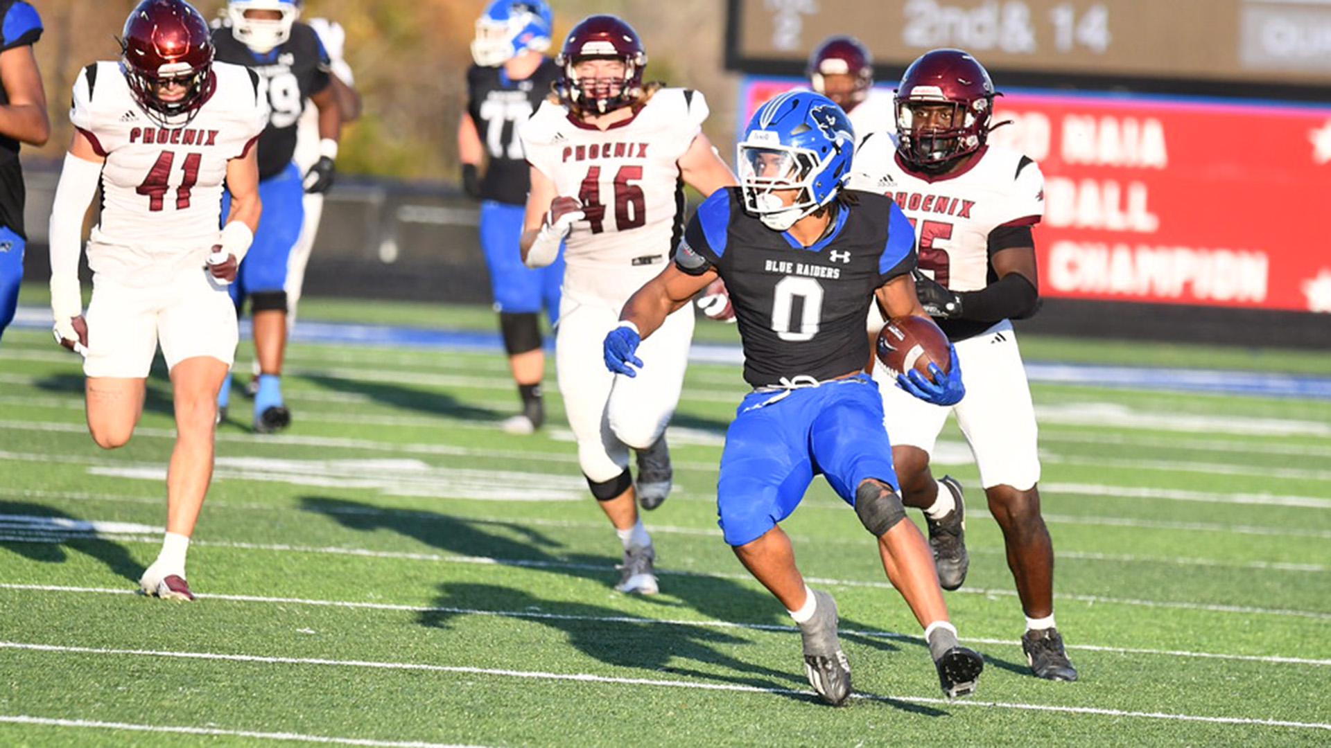 Lindsey Wilson running back rushing against Cumberland in 2025