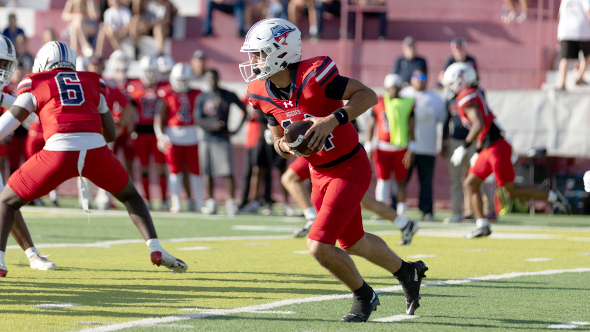 Harrison Hackbarth passes against Schreiner