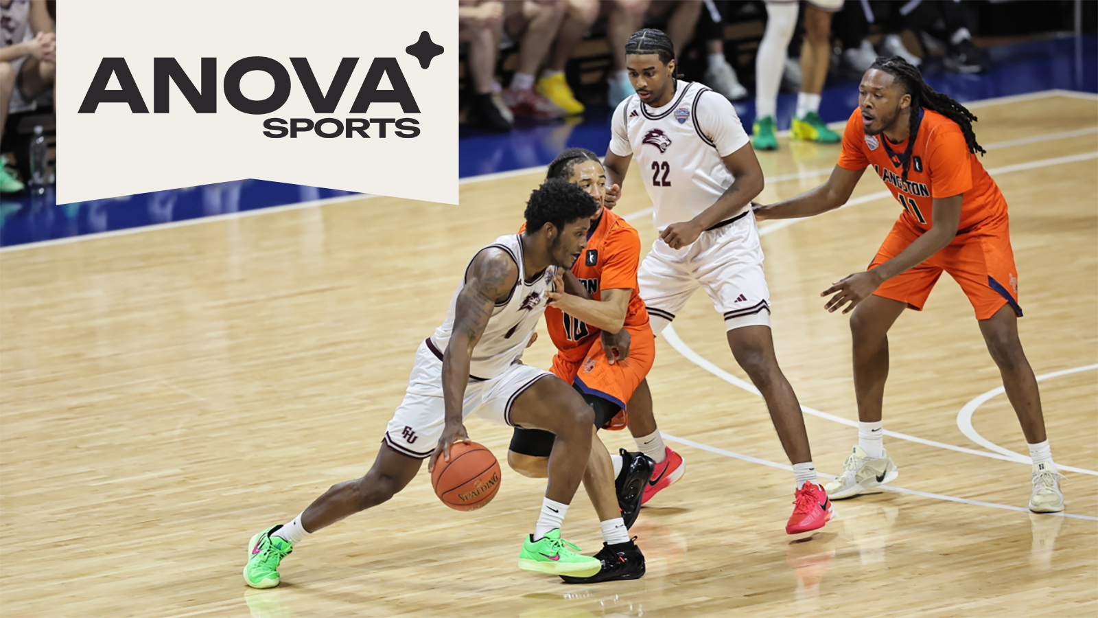 men playing basketball with AnovaSports logo