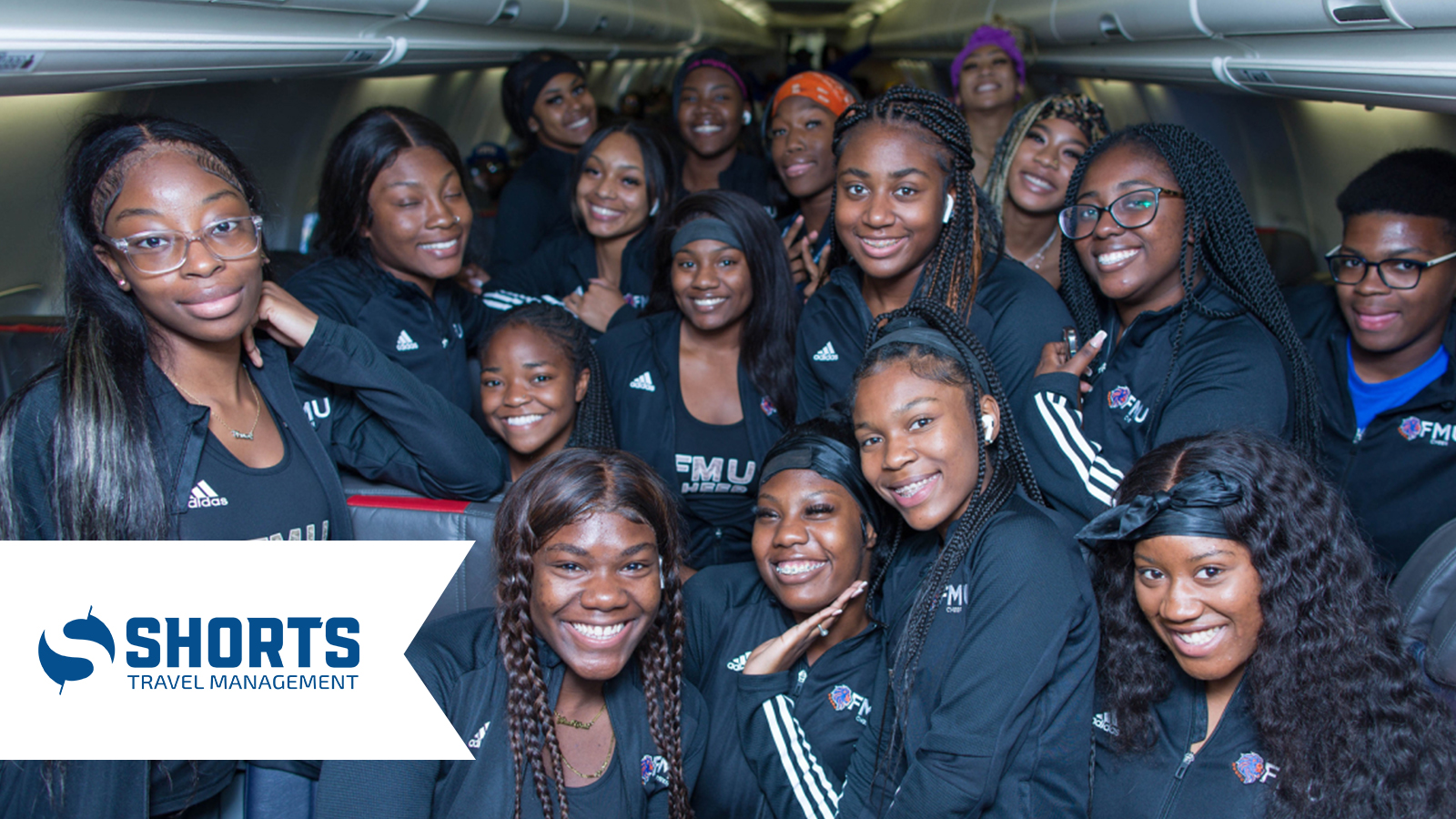 student-athletes on bus